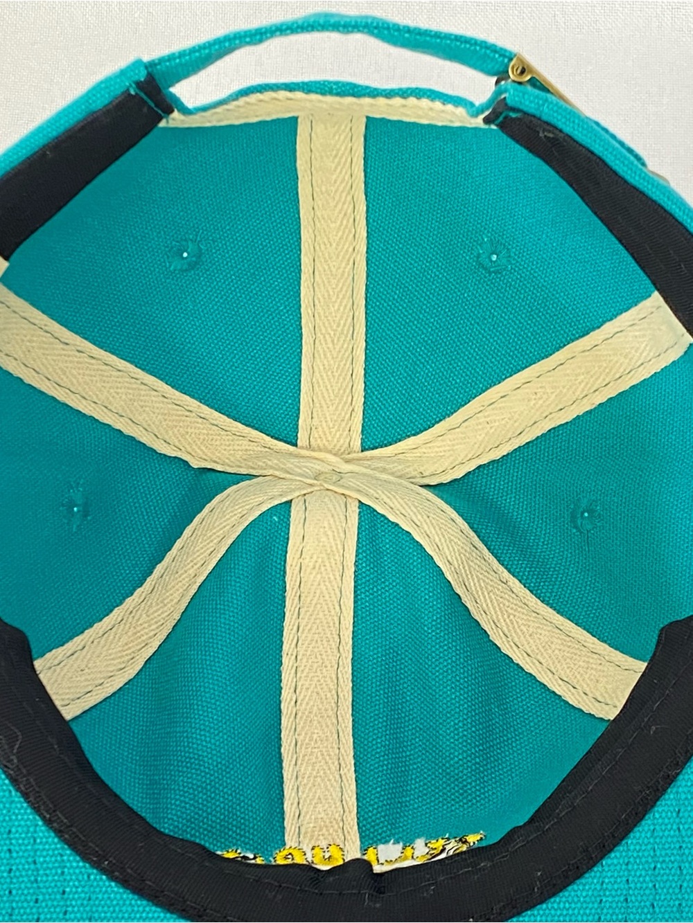 Needle Rock Threads Telluride Canvas Hat Teal 100% Cotton Mountains & Rainbow - Picture 12 of 14
